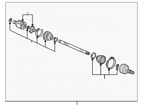 Drive axle shaft front right Acura MDX 14-15 FWD GSP