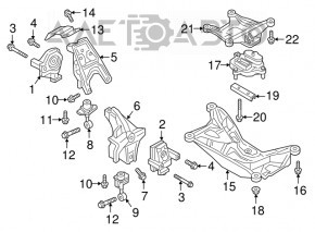 Engine mount right Audi A6 C8 19- 2.0T