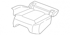 Audi Q8 19-23 2nd row seat upholstery, right lower, dark gray leather
