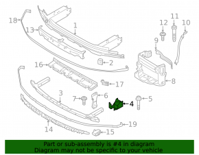 Front bumper reinforcement bracket small left lower BMW 5 G30 17-23 torn