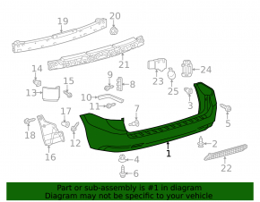 Rear bumper bare Toyota Sienna 11-17 for parking sensors, XLE, Limited