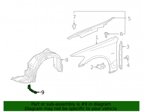 Front mudguard mudguard right Lexus GS300 GS350 GS430 GS450h 06-11 worn