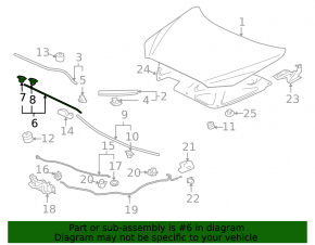 Mitsubishi Lancer 10-17 Front Hood Seal