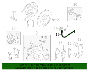 Brake hose rear left VW Jetta 19-24 under the beam