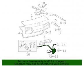 Trunk lid lock Lexus IS250 IS350 06-13