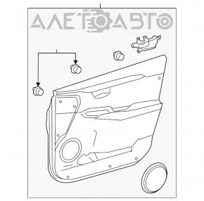 Door trim card front right Lexus NX300 NX300h 15-20 black with beige insert