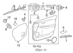 Door trim card front right Lexus NX300 NX300h 15-20 black with beige insert