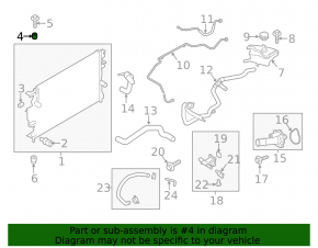 Upper left radiator bracket Ford Fusion mk5 13-16 rubber