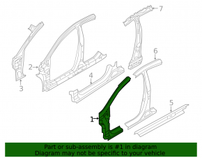Front right body pillar Hyundai Sonata 15-19