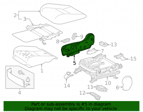 Lexus NX200t NX300h 15-21 black passenger seat trim, right side