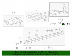 Right threshold mounting cap for Lexus CT200h 16-17