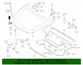 Hyundai Tucson 16-21 Hood Support Stick Latch