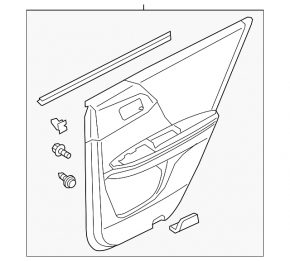 Door trim card rear right Honda Accord 13-17 leather beige