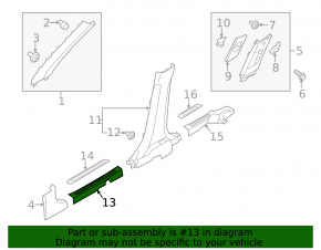 Front left door sill trim Kia Niro 19-22 EV black