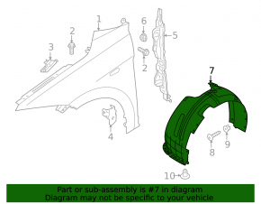 Front right fender liner Hyundai Elantra AD 17-18