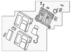 Rear row of seats, upper left part, Nissan Ariya 23-25