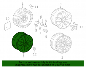 Wheel disk R18 Audi A3 8V 15-18 10 spokes graphite