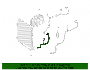 Air conditioning pipe condenser-compressor Mercedes W164 ML 07-11 3.0d