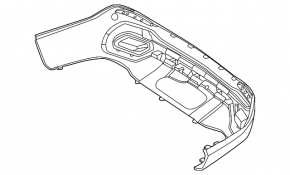 Rear bumper lip Mercedes GLC-class X254 23-25 AMG pkg, without towbar