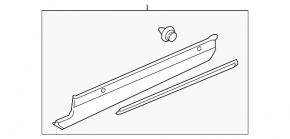 Lincoln MKX 16-18 lower rear right door trim with chrome