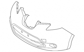 Front bumper bare Nissan Leaf 11-12 blue crumpled