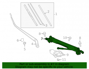 Mazda CX-5 13-16 windshield wiper linkage with motor