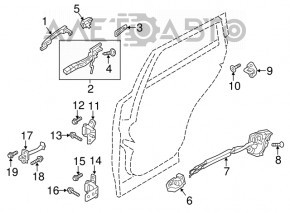 Mazda CX-5 13-16 exterior rear left door handle
