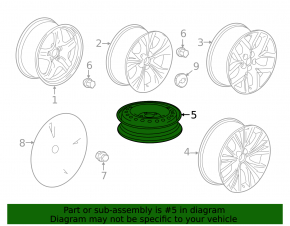 Spare tire spare wheel R17 Chevrolet Impala 14-20