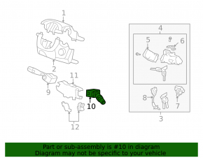 Right steering column switch for Honda CRZ 11-16
