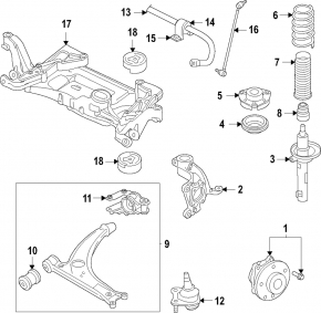 Front left shock absorber VW Atlas 18-23