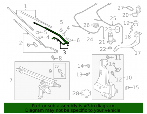 Left windshield wiper arm for Audi E-Tron 19-23 with two nozzles, scratches