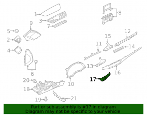 Lower left front panel insert for Audi Q7 16-19 in dark wood (gray-brown oak)