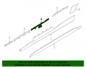 Right side sill fastening for BMW 4 G22 G26 21-26 M4, third