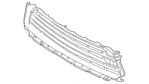 Front bumper grille Lexus RX350L RX450hL 18-19 long without parking sensors under plugs