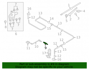 Rear washer nozzle VW Golf 15-21 without spoiler