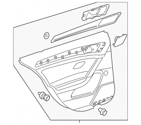 Door trim card rear right VW Golf 15- 5d black