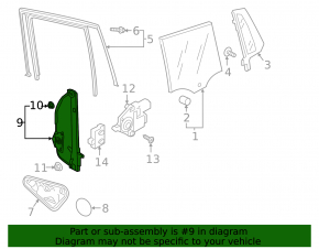 Window lifter with motor rear right VW Tiguan 22-24