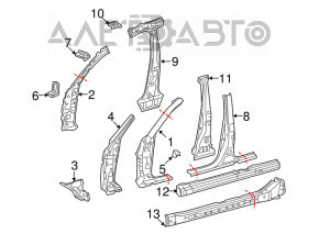 The right center pillar of the Lexus LS460 LS600h 07-17 was sawed off.