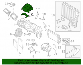 Heater body bare upper part BMW 7 G11 G12 16-22 without actuator