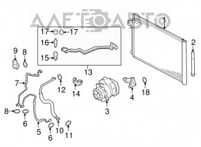 Air conditioning condenser-compressor pipe BMW X5 F15 14-18 4.4T