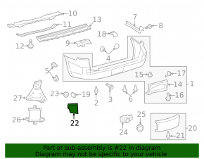 Left rear bumper light for Toyota Land Cruiser 09-15 pre-restyling