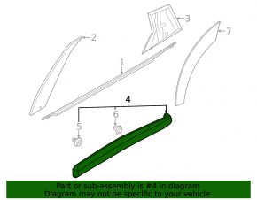 Lower rear left door trim for Nissan Ariya 23-25