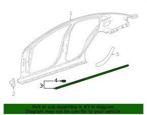 Door seal on the threshold left Chevrolet Malibu 16-23