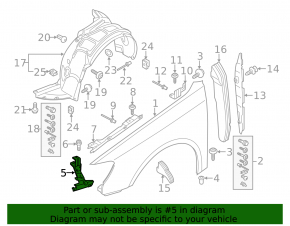 Front right wing bracket Audi A3 8V 15-20 front