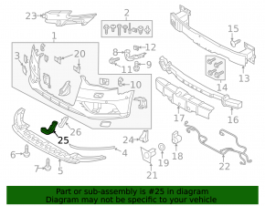 Front bumper molding trim right Audi A3 8V 17-20
