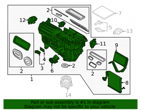 Bare heater body Ford Edge 15-