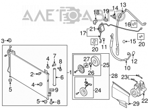 Long air conditioning hose, iron/rubber, Mazda CX-7 2006-2008