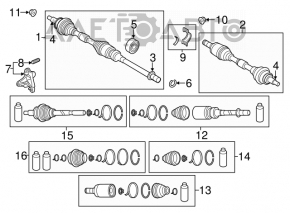 Front left axle shaft for Mazda 6 14-17 2.5 automatic transmission