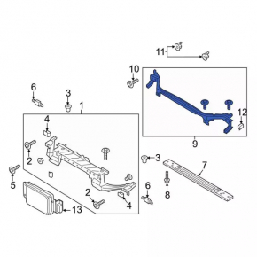 TV bar upper Ford Fusion mk5 17-20