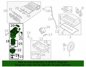 Oil filter housing VW Atlas 18- 3.6